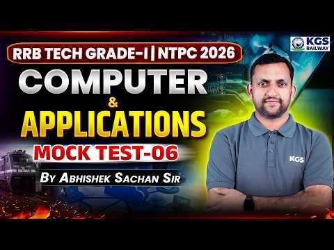 RRB NTPC | TECH Grade–1 2026 | Computer💻 & Applications | Mock Test–6 Live⚡ | By Abhishek Sachan Sir