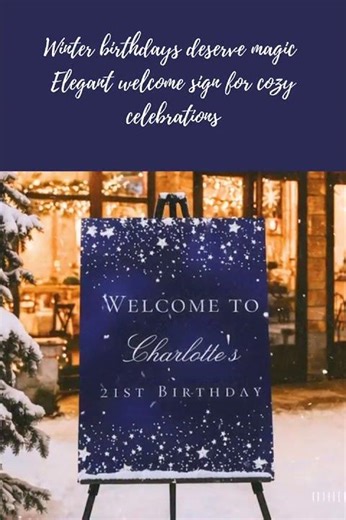 Winter birthday Welcome sign