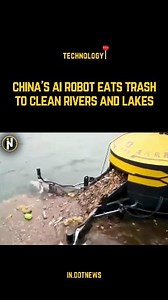 Floating plastic, beware. ♻️ This AI-powered robot cruises through rivers and lakes, devouring bottles, bags, and debris within seconds. With autonomous navigation and nonstop operation, it’s proof that technology can take the fight against pollution to the next level. 🌍🤖 #indotnews #trending #trendingreels #viralvideos #viralreels | I.NEWS