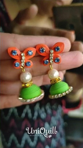 🇮🇳 Tricolour Quilling Butterfly #diy #earrings