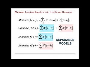 Lecture 12: IE 4355 Facilities Planning - Single Facility Location Models