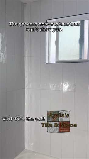 Another one that got me pumped! From HydroBlock to the last tile — this came out CLEAN. Which part do you think took the most work? 🔥 #tile #grind #bathroom #shower #ceramics