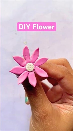 DIY Clay Flower 🌸 #airdryclay #diy #art #claytutorial #ytshortsindia #claycrafts #shorts #clayart