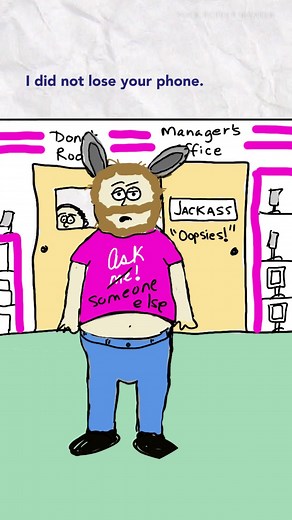 🟥🟨🟦 @marisolmaldonad46 this deserved to be animated! (Mobile phone manager erases woman’s phone)