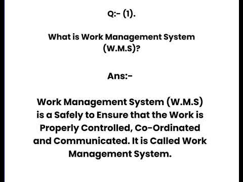 What is Work Management System (W.M.S)? ADNOC