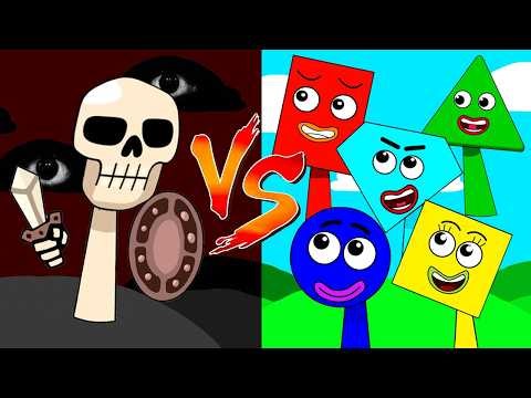 RAAAH! VS Diamond (from Save The Shapes),Rectangle, Circle, Square, Triangle | My Sprunki OC