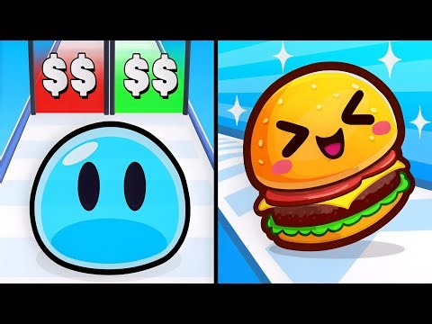 Slime Run Race vs Food Run - Max Levels Unlocked Speedrun Gameplay