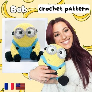 Bob - Cuddle Size - Minion Crochet Pattern Pdf -plush - AMIGURUMI / FR Patron Au Crochet- Peluche Minion Fichier Pdf à Imprimer - Etsy