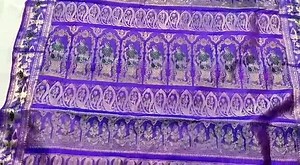 2.2K views · 92 reactions | Rani and blue cross veiolet colour sarnachari saree. Original Bishnupur silk sarnachari. Contact number 6294473368 call or whatsapp for any queries Or inbox. | Baluchari ghar | Facebook