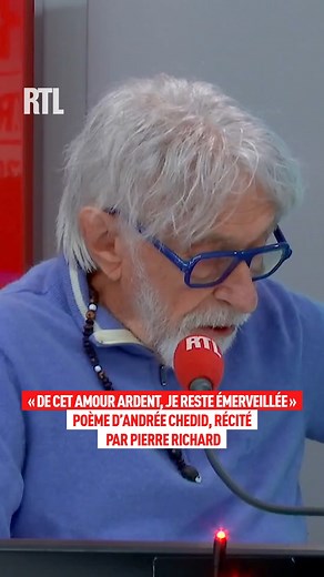 « De cet amour ardent, je reste émerveillée » poème d’Andrée Chedid récité par Pierre Richard ❤️ « Variétés » avec Augustin Trapenard, le samedi de 13H30 à 14H30 📻 | RTL