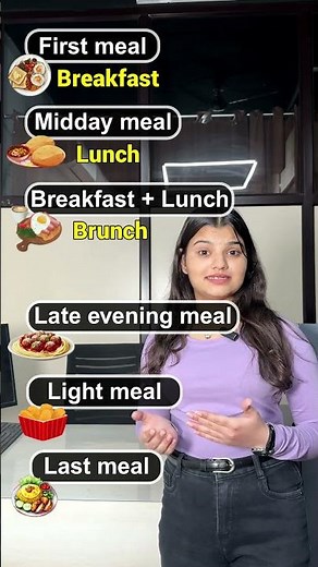 Types Of Meals In A Day | Food Vocabulary