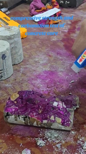 compressive strength and carbonation test of concrete core at western civil lab and research center pvt ltd ,kohalpur-10,Banke #westerncivil #civiltesting #civilengineering #concrete #carbonation @Western Road Safety PVT LTD.