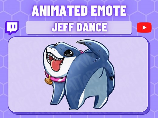 Animated Jeff the Land Shark Dance Emote - Twitch - Discord - Stream - Gaming - Cute - Marvel Rivals - Dance - Youtube - Anime - Kawaii - Etsy