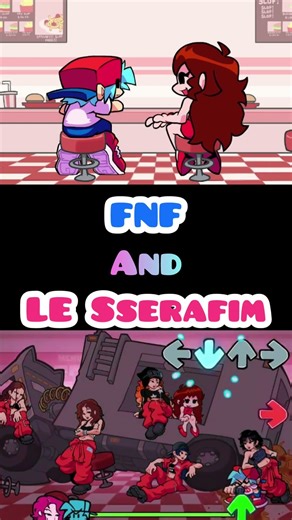 FNF BF and Gf in love have problems with LE SSERAFIM CutScene // NEW WEEK #fnf #new #fnfmod #funny