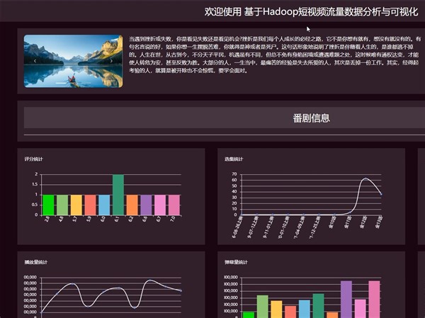 大数据毕业设计——基于Hadoop短视频流量数据采集分析与可视化
