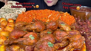 27K views · 807 reactions | ASMR EATING SPICY FRIEDRICE,CHICKEN CURRY,CHICKEN LOLLIPOP,PUDINA ROTI FOOD VIDEOS | Spice Asmr | Facebook
