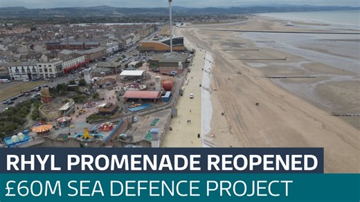 Reopening Rhyl's promenade now protecting nearly 600 properties - Latest From ITV News