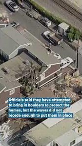 Over a dozen homes have been damaged by powerful waves near Capistrano Beach in California