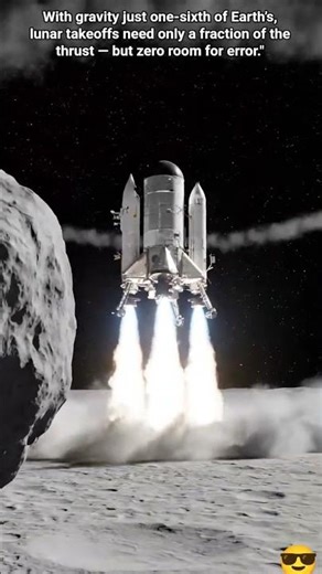 Lunar Module Launches from the Moon | Realistic Ascent Simulation in Low Gravity #nasa #fypシ #space