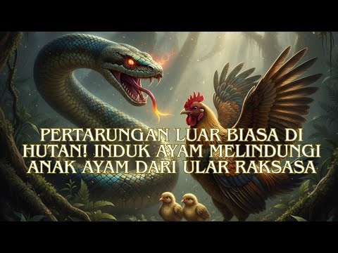 Unbelievable Fight in the Jungle! Mother Hen Protects Chicks from Giant Snake