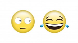Animation Rolling Eyes Laughing Emoji Icons White Background Global Social