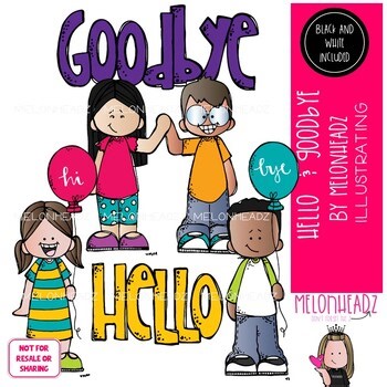 Hello and Goodbye clip art, Greetings clip art, Farewell clip art Mini