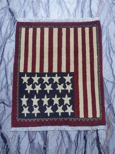 Afghan Handmade Vintage Knotted Tribal American Flag War Rug, Ft 2.1x2.5 Cm 62x72 - Etsy