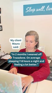 My client Maura said: "In 2 months I weaned off Trazadone. On average sleeping 7-8 hours a night and feeling a lot better. I loved having a plan, knowing we're going to work together, slowly add supplements, then slowly take them away. I appreciated having support and being able to email you. Having someone in my court. I wasn't in this alone. And it doesn't take the whole time (6 months)." Are you ready to finally sleep well again, just like Maura? ⬇️ ✨ Comment “SOLUTION” for the link to learn 