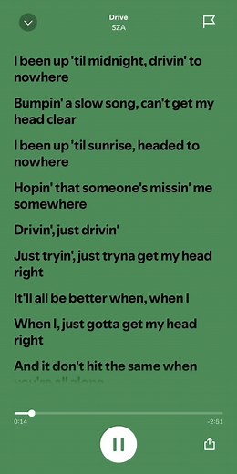 Drive - SZA: Lyric Breakdown and Analysis