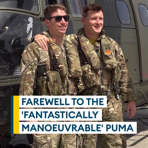 🗣️ “Thank you very much for your service” RAF Puma helicopters soar over Cyprus for a spectacular farewell flypast. After two years serving the community on the island, the aircraft is retiring at the end of the month 🇨🇾 🔗 https://brnw.ch/21wREeJ | Forces News