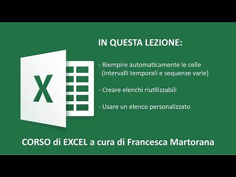 EXCEL tutorial 3: Riempimento automatico in Excel