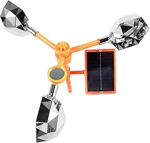 Bird Reflective Spinner Deterrent Devices, Bird Repeller with Mirror Reflection Design, Solar Wind Powered ABS Bird Reflect Deterrent for Seagull Pigeon, Outdoor Garden Roofs Farm Boat Use