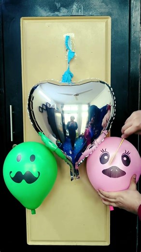 Silver Heart Balloon Popping ASMR 🎈 Satisfying #balloon #shorts #asmr