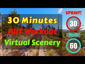30 Minute HIIT Workout for Treadmill, Elliptical, Rowing Machine etc. - POV Virtual Scenery