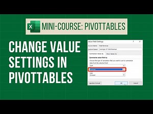 Change Value Field Settings in PivotTables | Excel Mini-Course: PivotTables Part 4