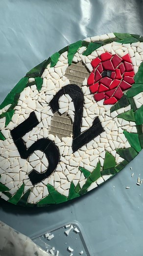 DIY Mosaic House Number Sign Making Process
