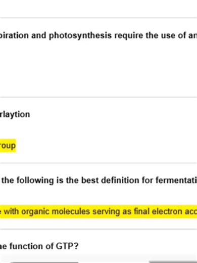 PDF Download FREE AND STUDY GAMES ABOUT MICROBIOLOGY TEST 3 Actual Qs and Ans Expert-Verified Explanation This Exam contains: -Guarantee passing score -75 Questions and Answers -format set of multiple-choice -Expert-Verified Explanation Question 1: The bridge step in the krebs cycle Answer: Decarboxylation of pyruvic acid Question 2: The use of enzymes is necessary to increase the activation energy requirements of a chemical reaction Answer: False Question 3: Prepatory step Answer: Pyruvic acid 