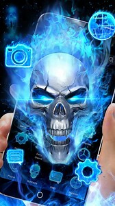 2.7M views · 217 reactions | Do you love skull? Coolest 3D Flaming Skull Theme is coming for U! Give us a Like if you like it! | Theme/Live Wallpaper from Aha Team | Facebook