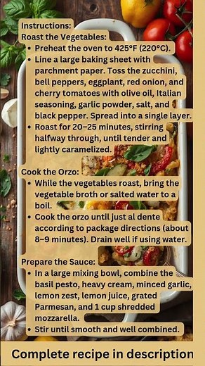 Roasted Vegetable & Pesto Orzo Bake Recipe by What Shall I Cook