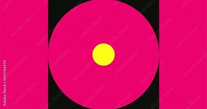 Modern loop Animated Geometric pattern or background. 4K resolution geometric motion design in pink, yellow and black colors. Abstract moving shapes background with circles and squares. Stock Video