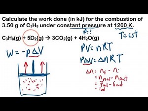 Calculating Pressure Volume Work for a Chemical Reaction (Thermodynamics Chemistry)