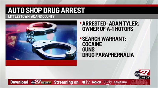 Police: Owner of Adams County auto garage charged after cocaine, firearms seized