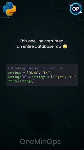 This One Python Line Corrupted Data 😳 #python #learnpython