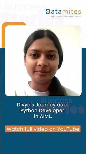 Divya's Data Science career success story | #datasciencecareer #datamitesplacements