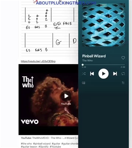 The Who - Pinball Wizard (notes on website) #guitar #chords #tabs #guitarchords #thewho