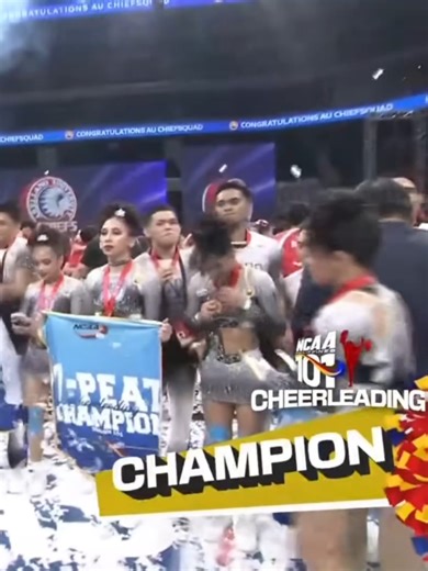 CHAMPIONS ONCE AGAIN! 🏆💙 LOOK: The Arellano Chiefsquad defend their crown at the #NCAASeason101 Cheerleading Competition! #NCAA101 #GMASports #BuildingGreatness