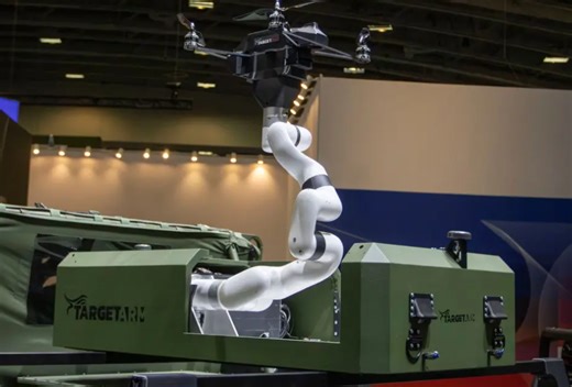 Defense firm develops drone-launching and catching robotic arm for vehicles and aircraft