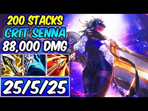 *200 STACKS* SENNA ADC FULL CRIT | 88k DMG | New Build & Runes | Prestige Senna | League of Legends