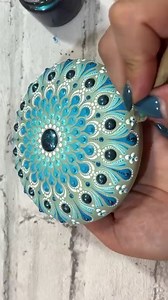 Dot Art Mandala Stone Painting🎨💙🩵✨ #painting #mandala #dotart #meditation #mandalastone #artprocess #acrylic #acrylicpainting #decor #dotting #dotpainting #mandalaartist #satisfyingart #artwork #satisfying #diyhomedecor #artmeditation #paintingvideo #artofpoints #dotmandala #steinebemalen | Art of Points
