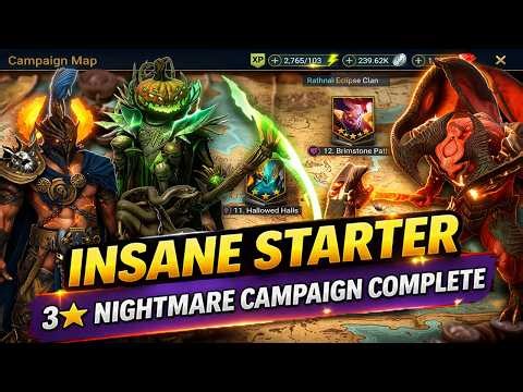 3-Stars Nightmare Campaign Complete!! Is this the BEST STARTER? [ Raid Shadow Legends ]